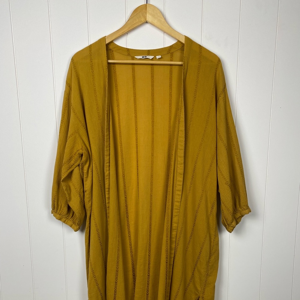 Uniqlo Embroidered Mustard Kimono F37